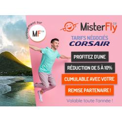 Corsair - MisterFly de -5 à 10% sur vos Vols !!