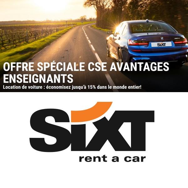 Sixt Location de Voiture et Utilitaire Jusqu à -15 partout dans le monde par Avantages Enseignants