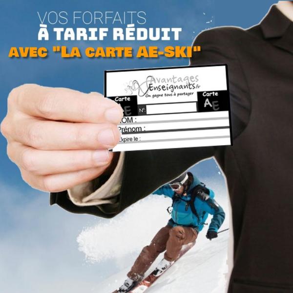 Offre Duo 2 Cartes AE-SKI Economisez dans plus de 150 stations par Avantages Enseignants