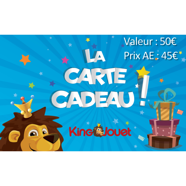 Carte cadeau KING JOUET 50€ - Prix AE 45€ par Avantages Enseignants