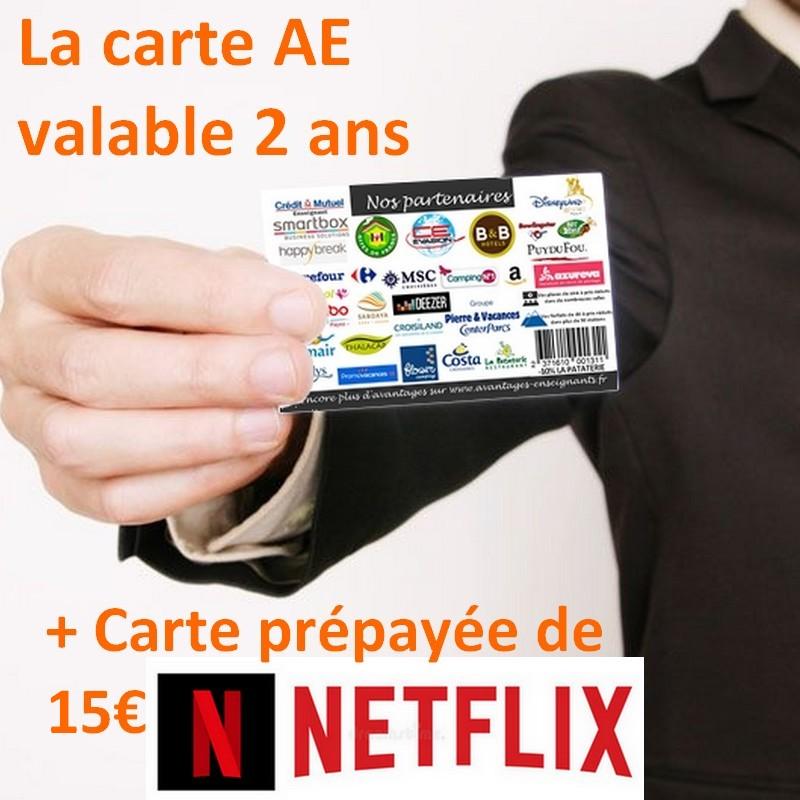 E-Carte AE (2 ans) + 15€ OFFERT chez NETFLIX par Avantages