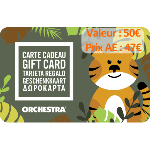 Carte cadeau Orchestra 50€ - Prix AE 47€ par Avantages Enseignants