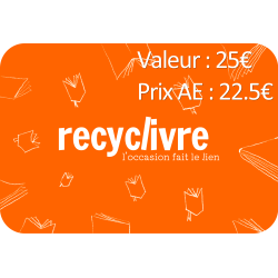 Carte cadeau RECYCLIVRE 25€ - Prix AE 22.5€