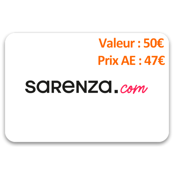 Carte cadeau Sarenza 50€ - Prix AE 47€ par Avantages Enseignants