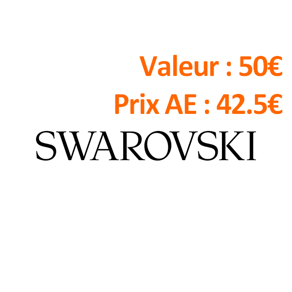 Carte cadeau Swarovski 50€ - Prix AE 42.5€ par Avantages Enseignants