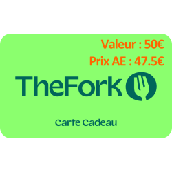 Carte cadeau TheFork 50€ - Prix AE 47.5€
