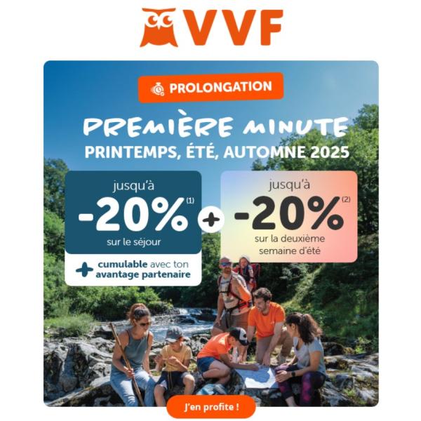 VVF Vacances 2025 Jusqu à -20* par Avantages Enseignants